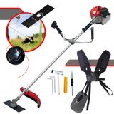 Cortador De Grama Anmax Cg430-p Tb À Gasolina 2t 43cc 2hp 9.000rpm Roçadeira Profissional Lateral Com Lâmina 2 Pontas E Carretel De Nylon