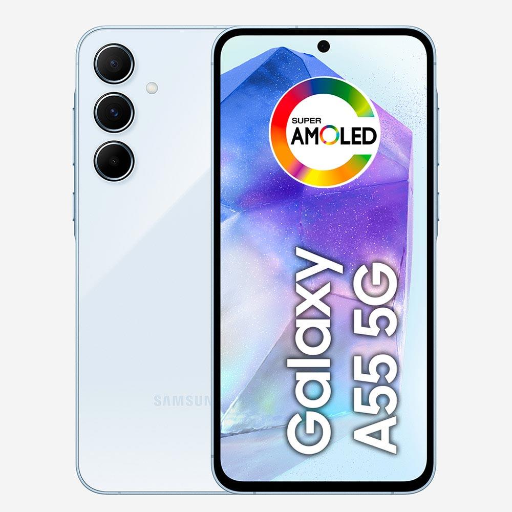 Smartphone Samsung Galaxy A55 5G Azul Claro, 128GB, 8GB RAM e