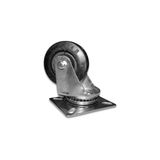 Roda 100mm Ferro Com Borracha 4 Pol Com Placa Giratória