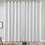 Cortina Turin Jacquard Semiblackout Floral 3,00x2,80m Para Sala Quarto Varão 3m Ilhóses - Branco