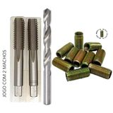 Bucha Roscada - M9x1,5 - M12x1,5 + Macho + Broca (tucho)