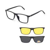 Armação Óculos Sol Grau Masculino Polarizado Clipon 3x1 2299
