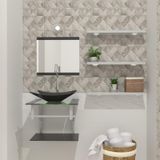 Gabinete De Vidro 45Cm Ac Cuba Retangular Preta + Torneira