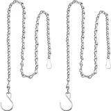 2 Pack 35 Inch Hanging Chain Para Alimentadores De Aves, Plantadores, Lanternas E Ornamentos (prata)