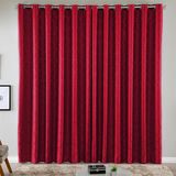 Cortina Turin Jacquard Semiblackout Floral 3,00x2,80m Para Sala Quarto Varão 3m Ilhóses - Vermelho