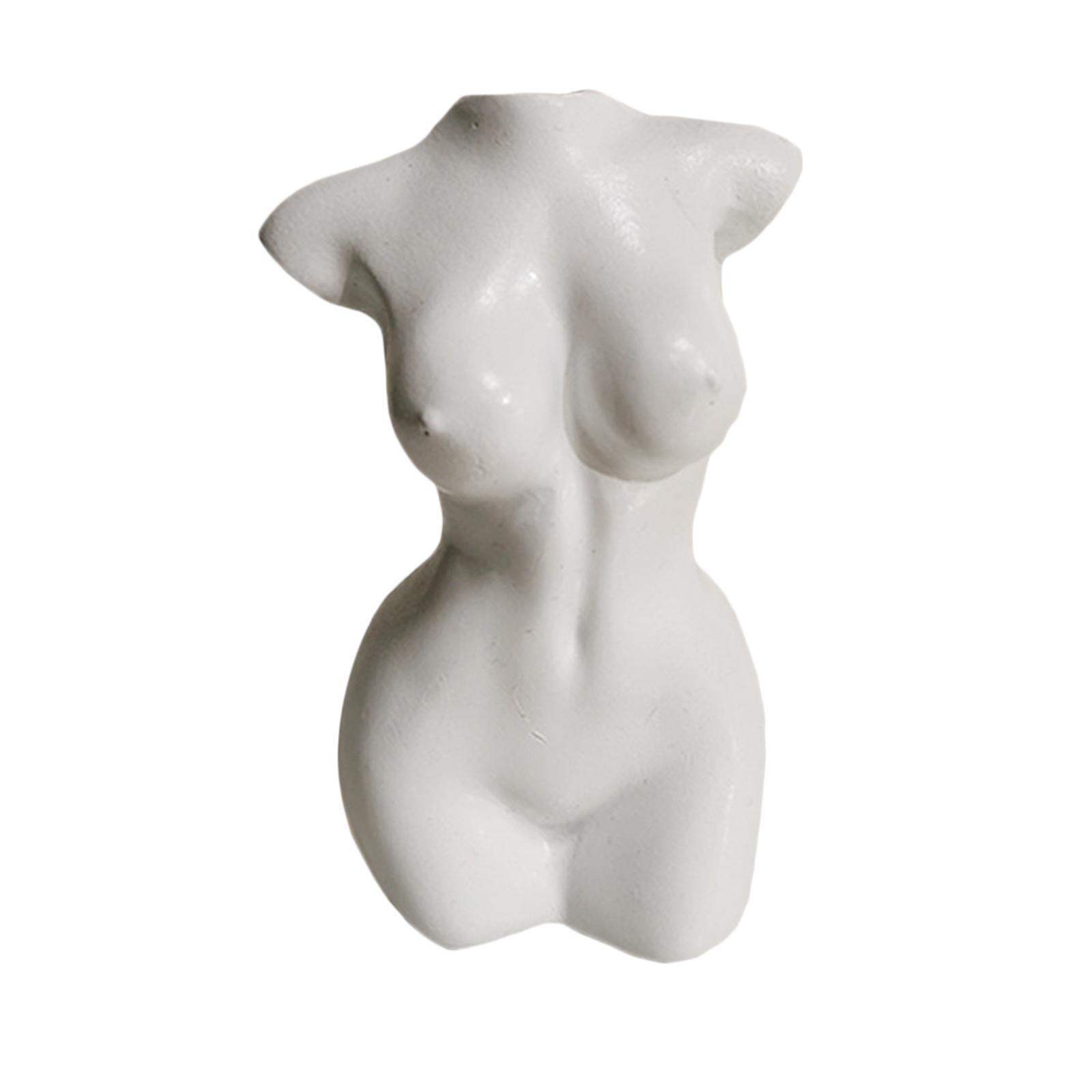 Vaso De Corpo Feminino Plantas Pote Estátua De Arte Decoração De Mesa Branco