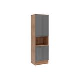 Paneleiro De Cozinha Bella 2617 Torre Quente C/ 1 Forno 4 Portas 70cm Nogal/cinza - Carraro