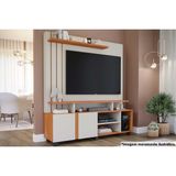 Rack Bancada C/painel P/tv Até 55 Pol Valência 100% Mdf Rodízios 160x182cm Off White/cinamomo - Permóbili