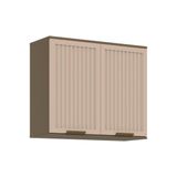 Armário Aéreo Cozinha Modulado P/ Connect C/ 2 Portas Ripadas 80cm Duna/cristal - Henn