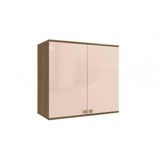Armário Aéreo Cozinha Modulado Curve N645 C/ 2 Portas 80cm Nogueira/macadamia - Kappesberg