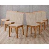 Kit 6 Cadeiras Sala Jantar Isa 6 Un Nature/linho Bege - Henn
