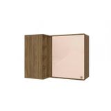 Armário Aéreo Cozinha Modulado Curve Canto Reto N647 C/ 1 Porta 98cm Nogueira/macadamia - Kappesberg