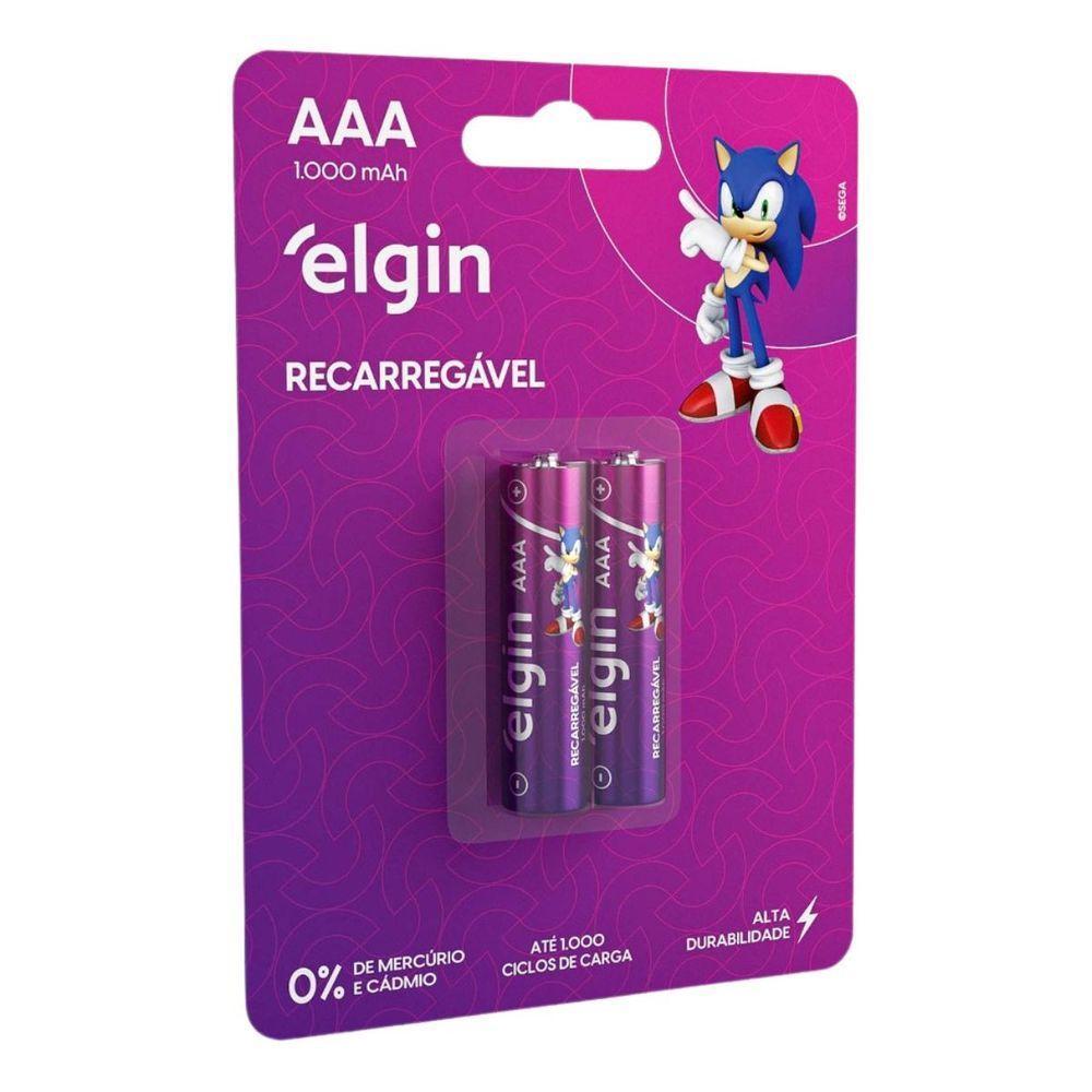 Pilha Recarregável Elgin Aaa 1000 Mah 1,2v Com 2 Un - 82170