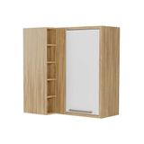 Armário Aéreo Cozinha Modulado Canto Syrah C/ 1 Porta E 5 Nichos 88cm Amendoa/branco - Ronipa