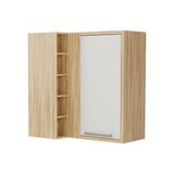 Armário Aéreo Cozinha Modulado Canto Syrah C/ 1 Porta E 5 Nichos 88cm Amendoa/off White - Ronipa