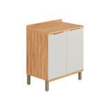 Gabinete De Cozinha Modulado Balcão Sauvignon 2 Portas C/ Tampo 80cm Amendoa/off White - Ronipa