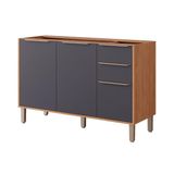 Gabinete De Cozinha Modulado Balcão Esplêndida C/ 3 Portas E 2 Gavetas S/tampo 120cm Freijo/titanium - Mgm