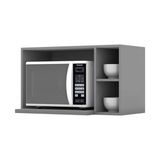 Armário De Cozinha Modulado Suporte Nicho P/ Microondas Americana 80x44cm Cinza - Henn
