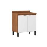Balcão Cozinha P/ Cooktop C/ Tampo Firenze C/ 2 Portas 80cm Amendola/branco - Demóbile