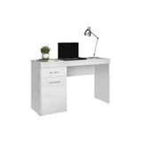 Mesa Computador Escrivaninha Vitória C/ 1 Porta E 1 Gaveta - Branco - Demóbile