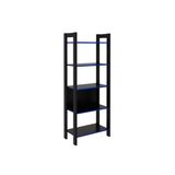 Estante Livreiro Casal Me4166 C/ 5 Prateleiras Preto/azul - Tecno Mobili
