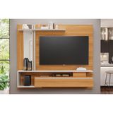 Painel Quarto P/ Tv Até 60 Pol Treviso C/ 1 Porta E Nicho 180x153cm Nature/off White - Permóbili