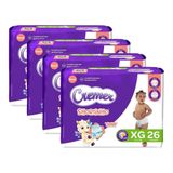 Fralda Descartável Cremer Shortinho Jumbo Tamanho Xg - 4 Pacotes Com 26 Tiras