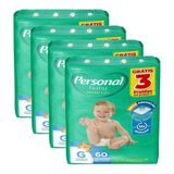 Fralda Descartável Personal Soft &amp; Protect Hiper Tamanho G - 4 Pacotes Com 60 Tiras