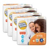 Fralda Descartável Pom Pom Derma Protek Mega Tamanho Xg - 4 Pacotes Com 38 Tiras