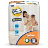 Fralda Descartável Pom Pom shortinho Jumbinho Tamanho Xg - 8 Pacotes Com 12 Tiras