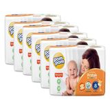 Fralda Descartável Pom Pom Derma Protek Jumbo Tamanho P - 6 Pacotes Com 30 Tiras