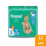 Fralda Descartável Personal Soft &amp; Protect Jumbinho Tamanho G - 12 Pacotes Com 14 Tiras