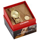 Relogio Mondaine Feminino Ref: 99748lpmkde1 Dourado Salmo 23