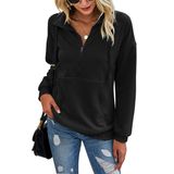 Moletom Feminino Prettygarden Casual De Manga Comprida Preta