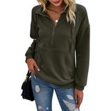 Moletom Feminino Prettygarden Casual De Manga Comprida Verde Militar