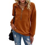 Moletom Feminino Prettygarden Casual De Manga Comprida Marrom