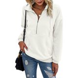 Moletom Feminino Prettygarden, Casual, De Manga Comprida, Branco