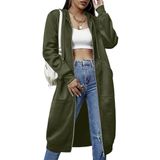Jaqueta Feminina Com Capuz Elesol, Verde Militar, Algodão, Lã, Grande