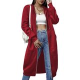 Jaqueta Feminina Com Capuz Elesol Com Zíper Completo, Pelúcia, Algodão Vermelho L