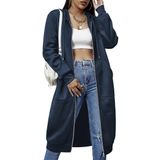 Moletom Com Capuz Elesol Feminino Com Palangre, Túnica De Lã Azul 3gg