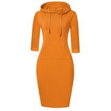 Moletom Com Capuz Missky Feminino De Manga 3/4 Laranja Xs