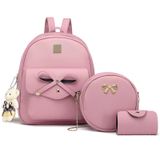Mini Mochila K.e.j. Bowknot Leather, 3 Peças Para Mulheres