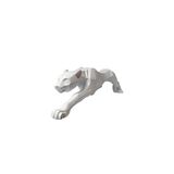 Pantera Branca De Cerâmica Escultura Decorativa 37cm Verito