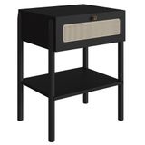 Mesa De Cabeceira Com 1 Gavetas 50cm Arlo A10 Nero/preto - Mpozenato