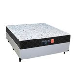 Cama Box Casal + Colchão Semi Ortopédico Extra Firme Espuma D33 Prime Colchões 138x188x72 Branco