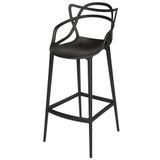 Kit 6 Banquetas Allegra Alta Master Preta Cozinha Americana Balcão Polipropileno