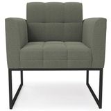 Poltrona Para Sala Base Industrial Preto Ana Bouclé Menta - Ibiza