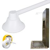 Chuveiro Ducha Fria 9cm Branco + Veda Rosca 12mm X 5m