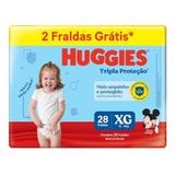 Fralda Descartável Huggies Tripla Proteção Meguinha Xg - 28 Tiras