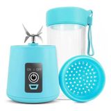 Mini Liquidificador Hm-03 Portátil Recarregável Usb Azul